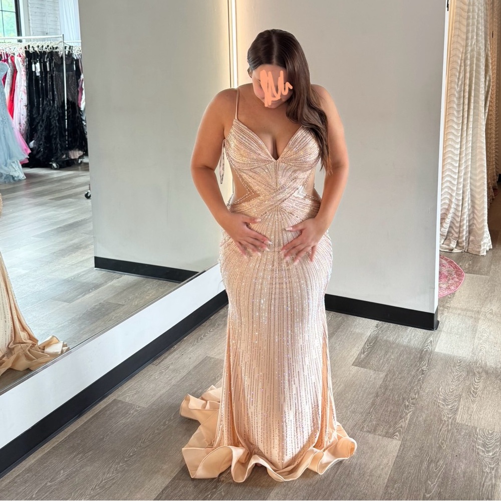 Elegant Cream Evening Gown